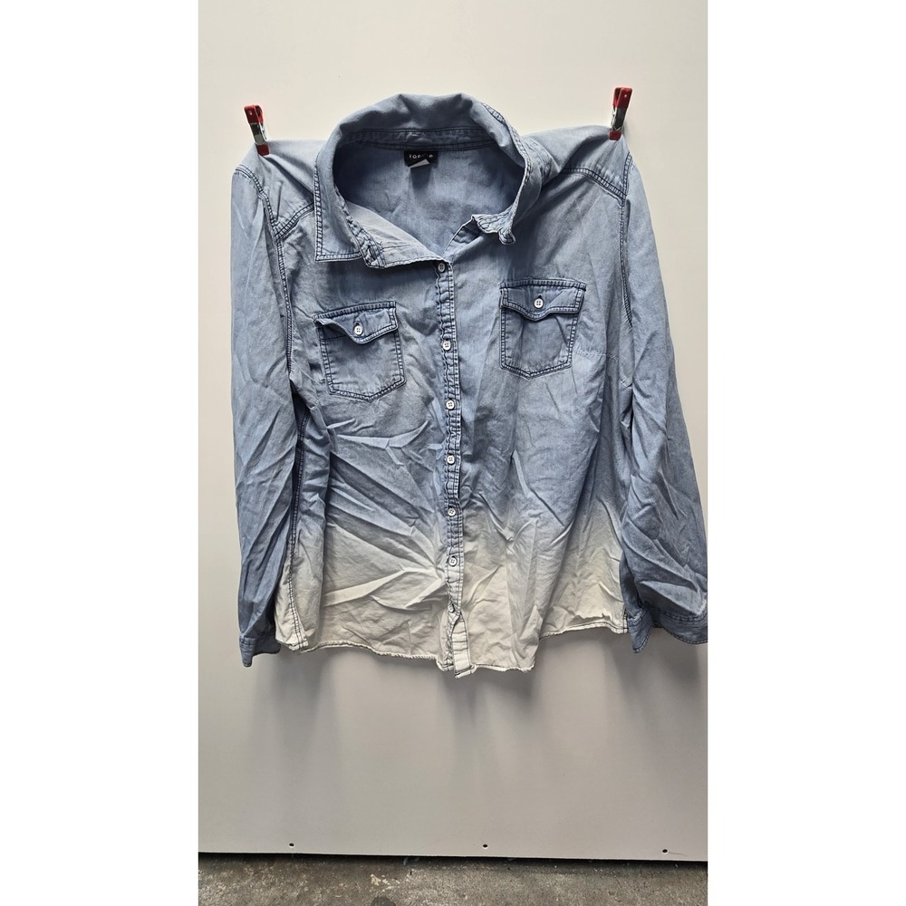Torrid  Button Front Shirt Womens Plus Size Denim Long Sleeve